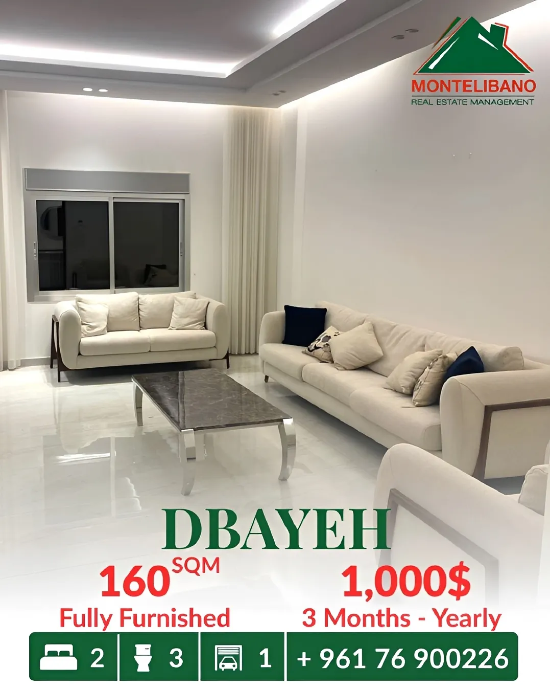 Apartment for rent in Dbayeh