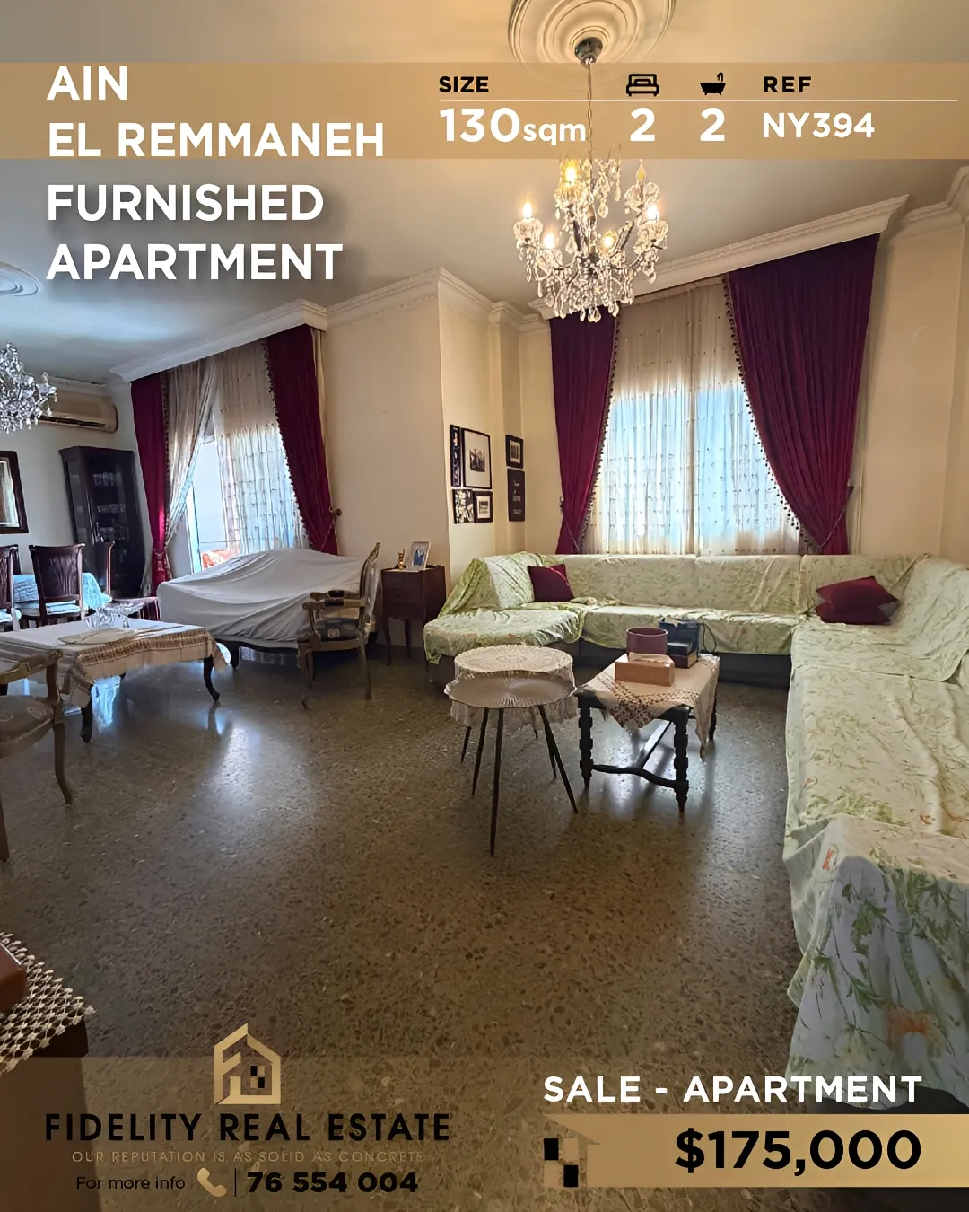 Apartment for sale in Ain El Remmaneh, Lebanon