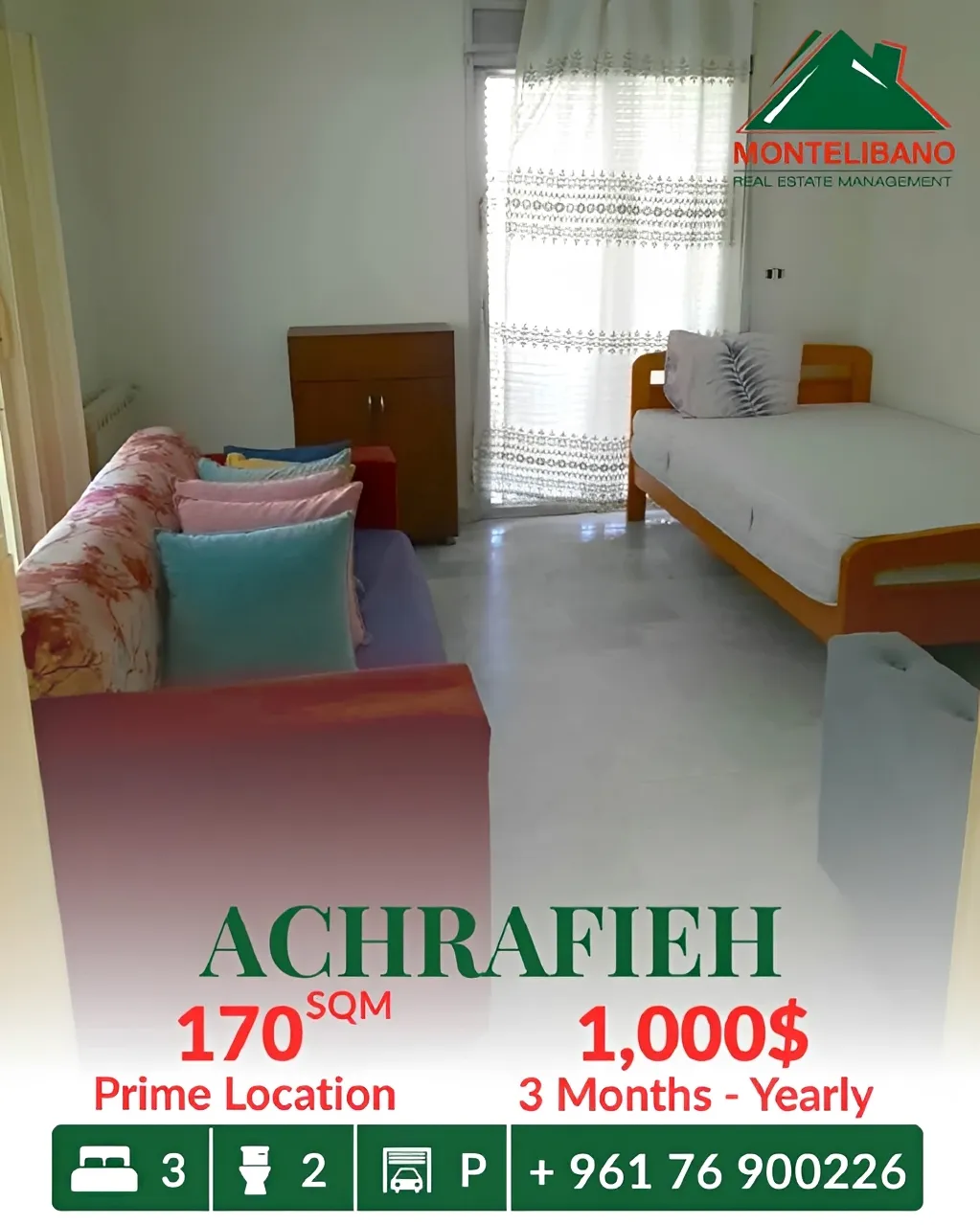 Apartment for rent in Achrafieh