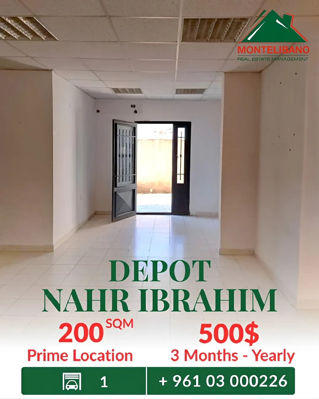 Warehouse for rent in Nahr Ibrahim, Lebanon