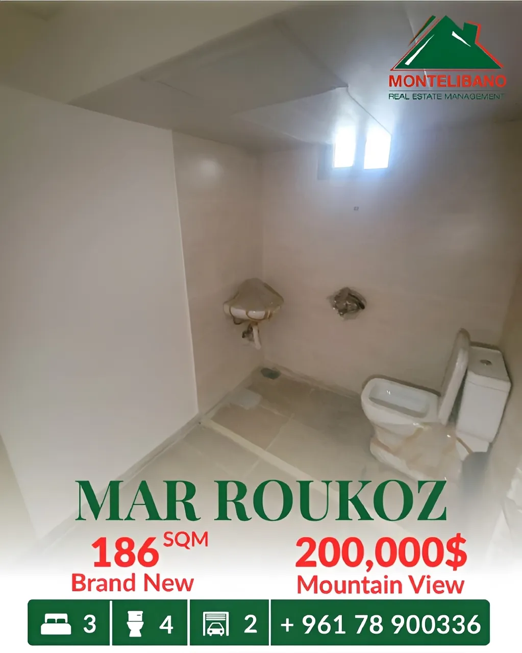 Apartment for sale in Mar Roukoz, Lebanon