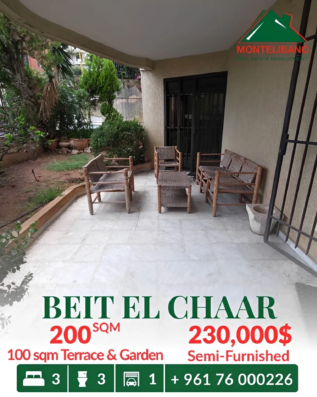 Apartment for sale in Beit El Chaar