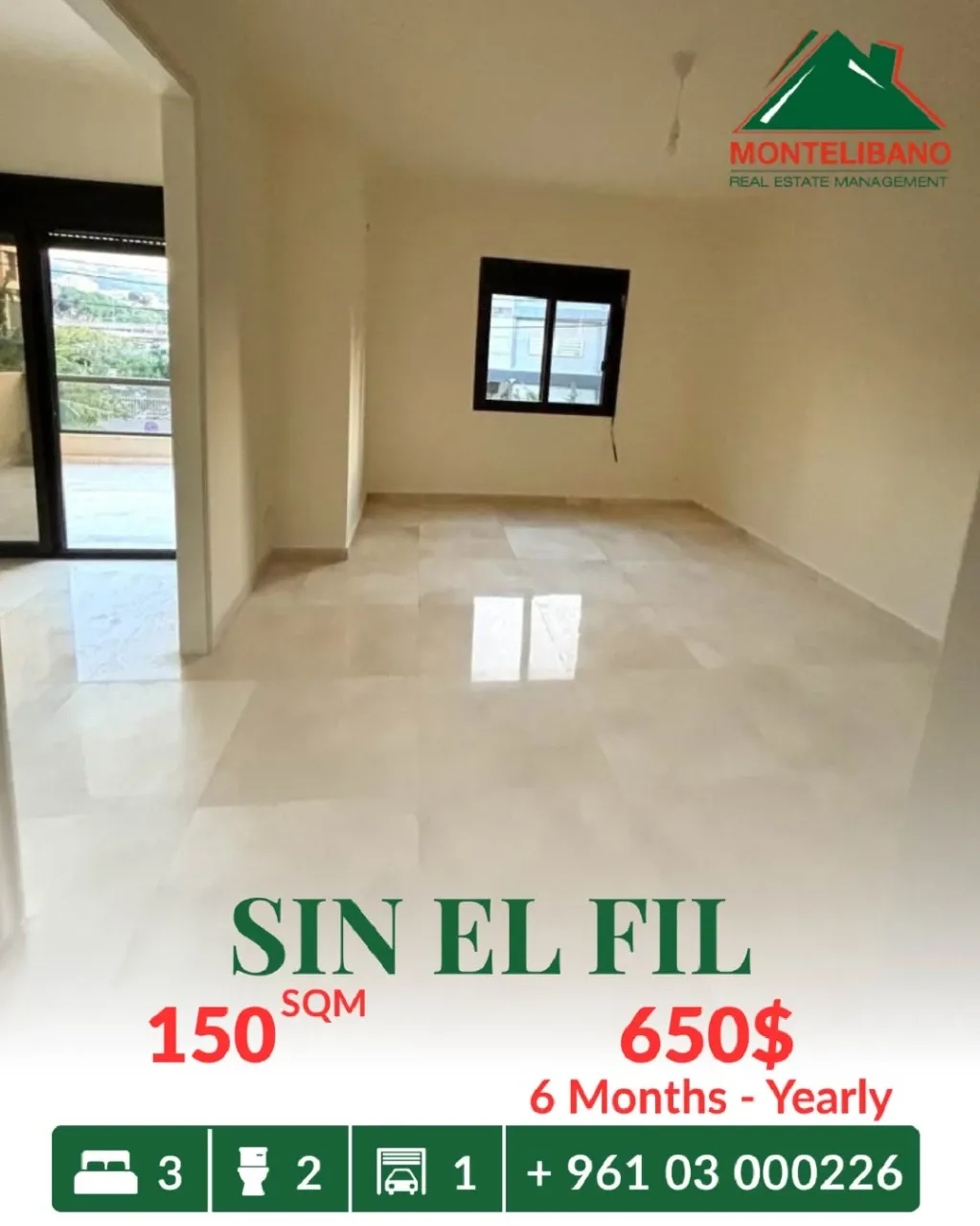 Apartment for rent in Sin El Fil, Lebanon