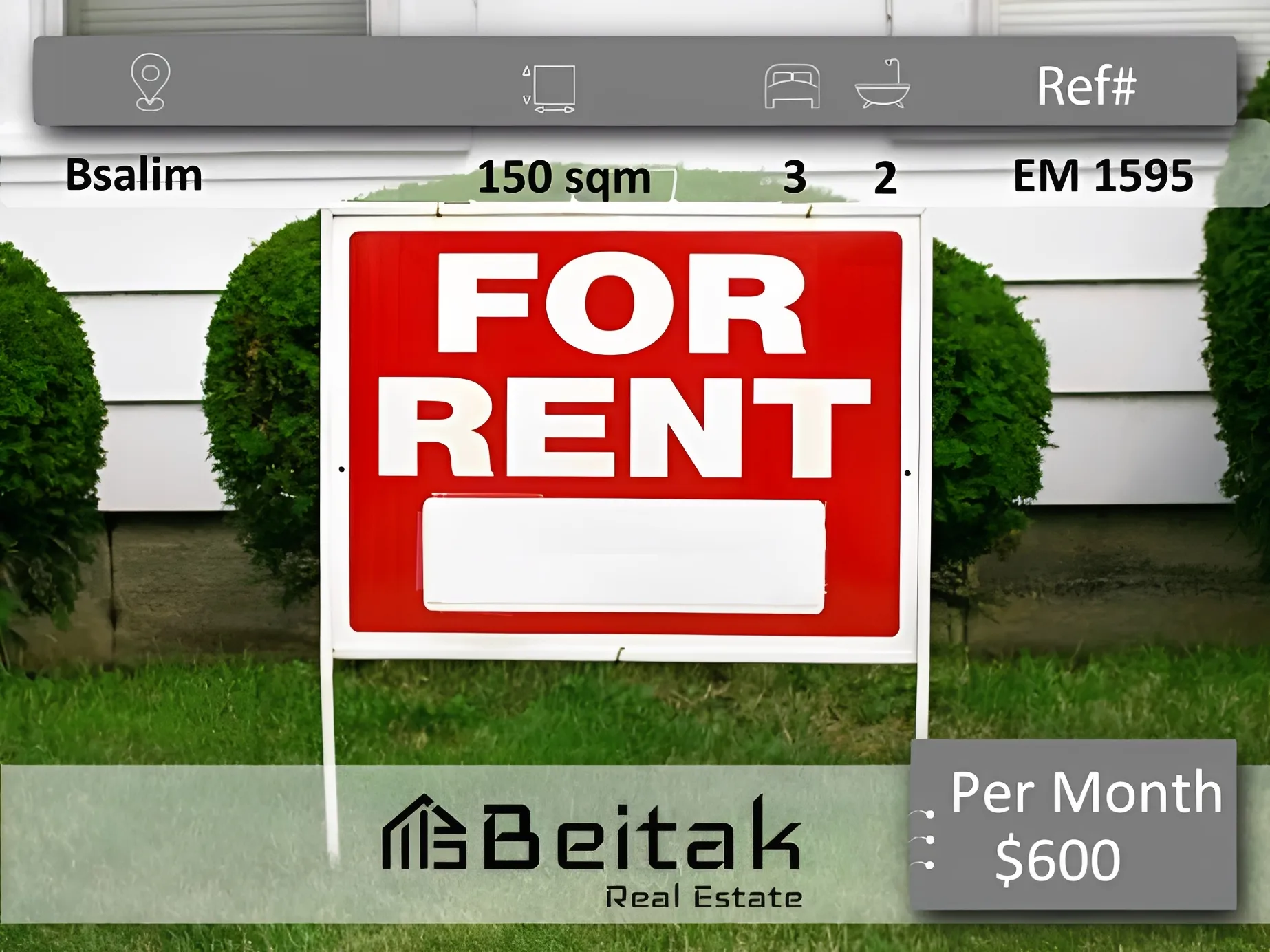 Apartment for rent in Bsalim
