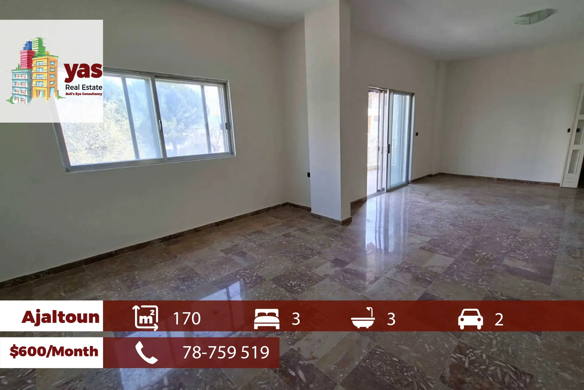Apartment for Rent in Ajaltoun - 3 bed, 3 bath