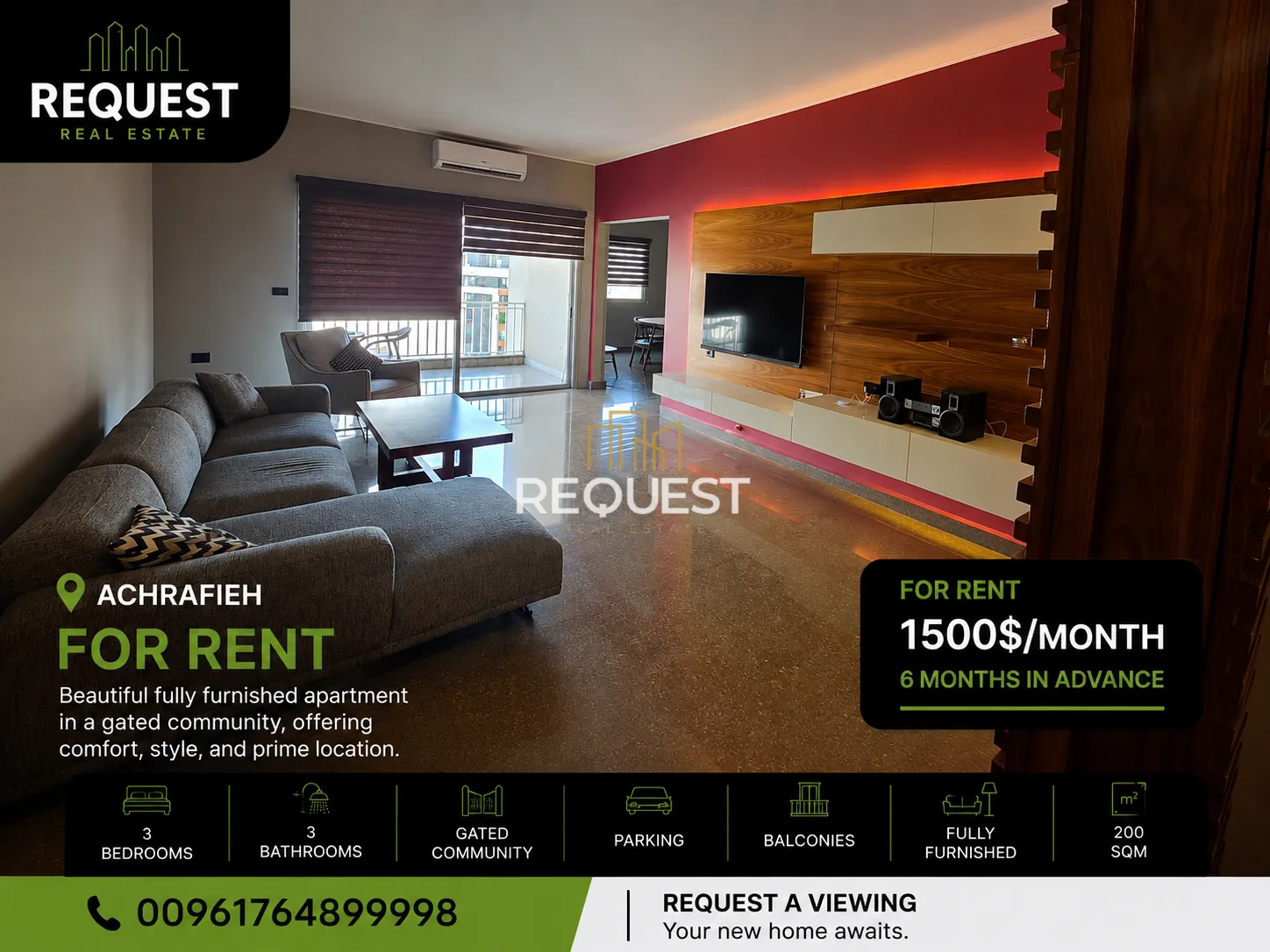 Apartment for rent in Achrafieh, beirut, lebanon