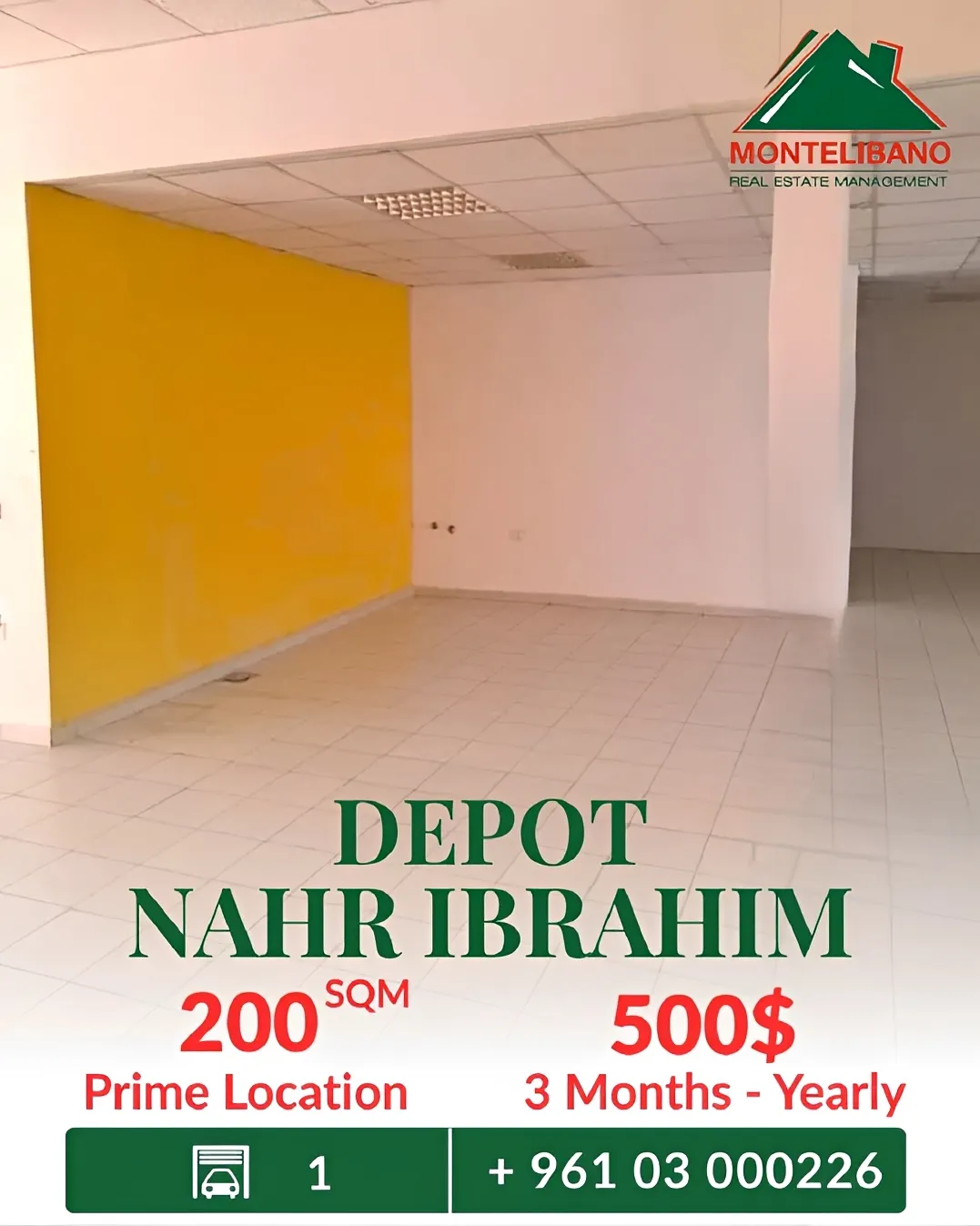 Warehouse for rent in Nahr Ibrahim, Lebanon
