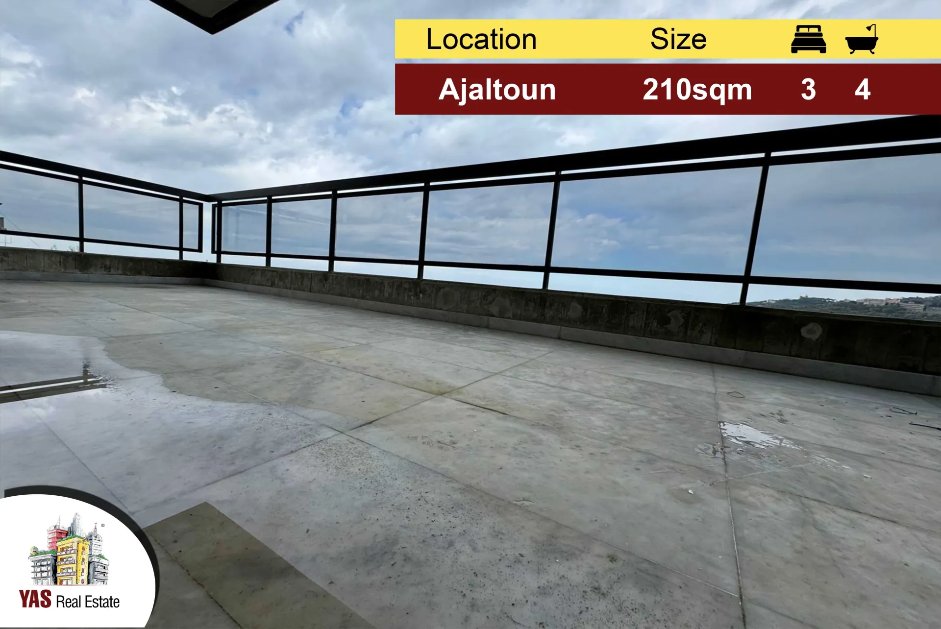 Apartment for Sale in Ajaltoun - 3 bed, 4 bath