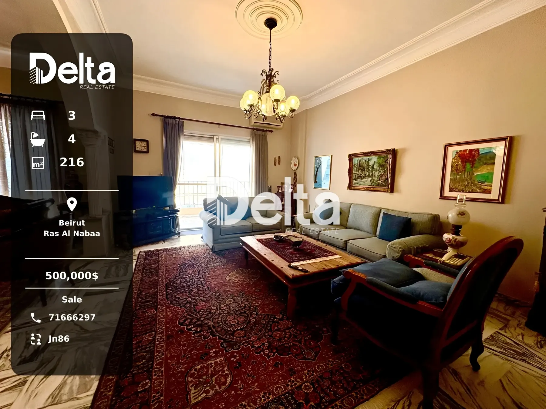 Apartment for sale in Ras al naba'a, beirut, lebanon - 3 bed, 4.0 bath