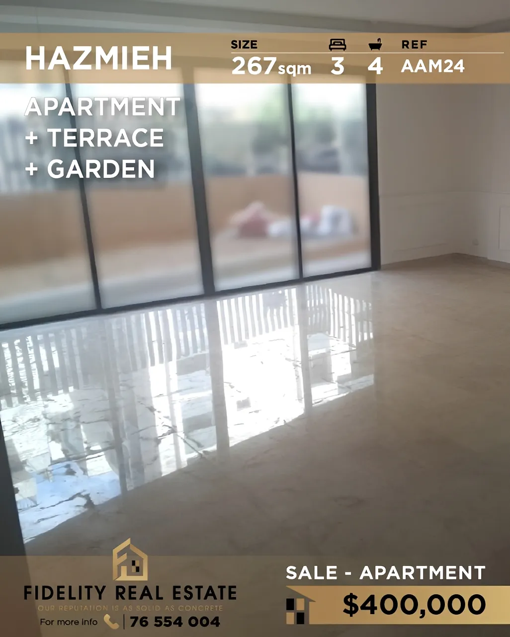 Apartment for sale in Hazmieh, Lebanon - 3 bed, 4 bath