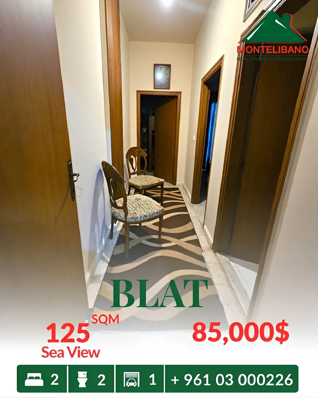 Apartment for sale in Blat, Lebanon