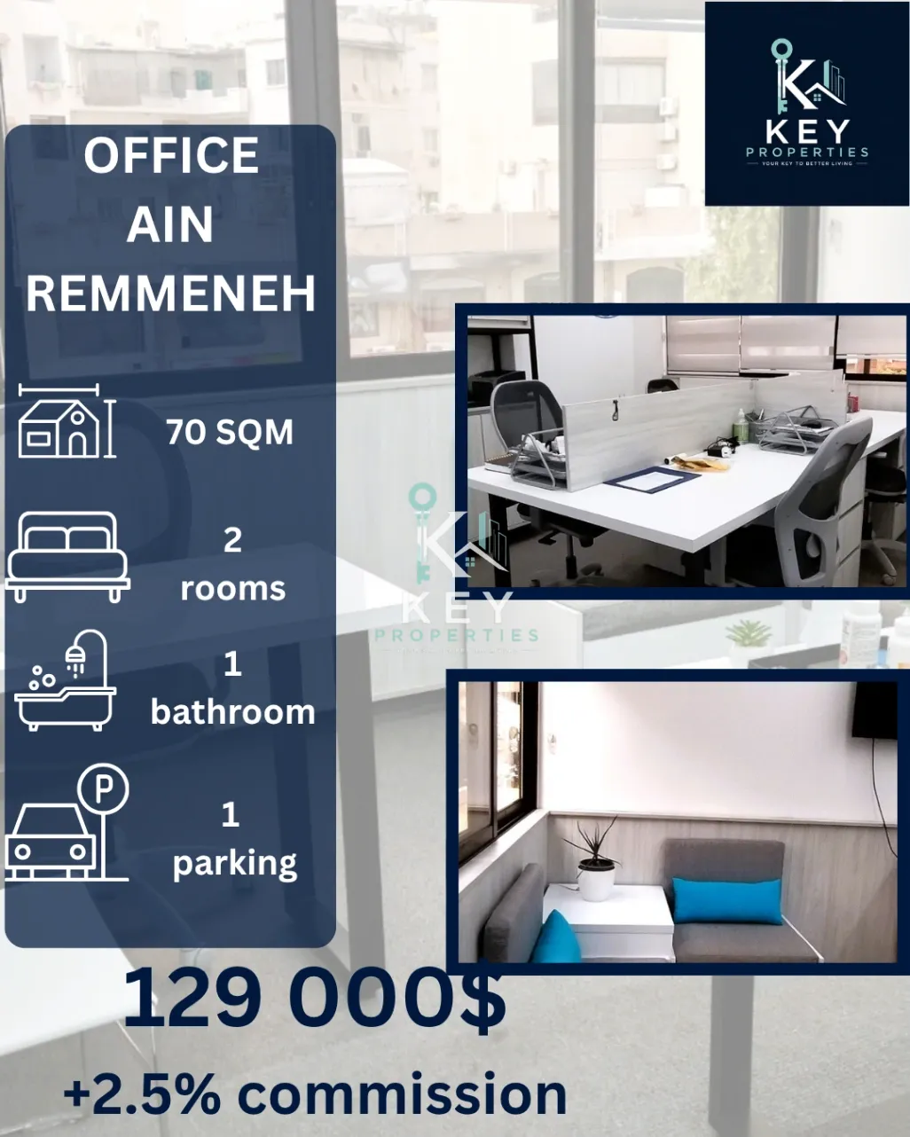 Office for sale in Ain El Remmaneh, Lebanon
