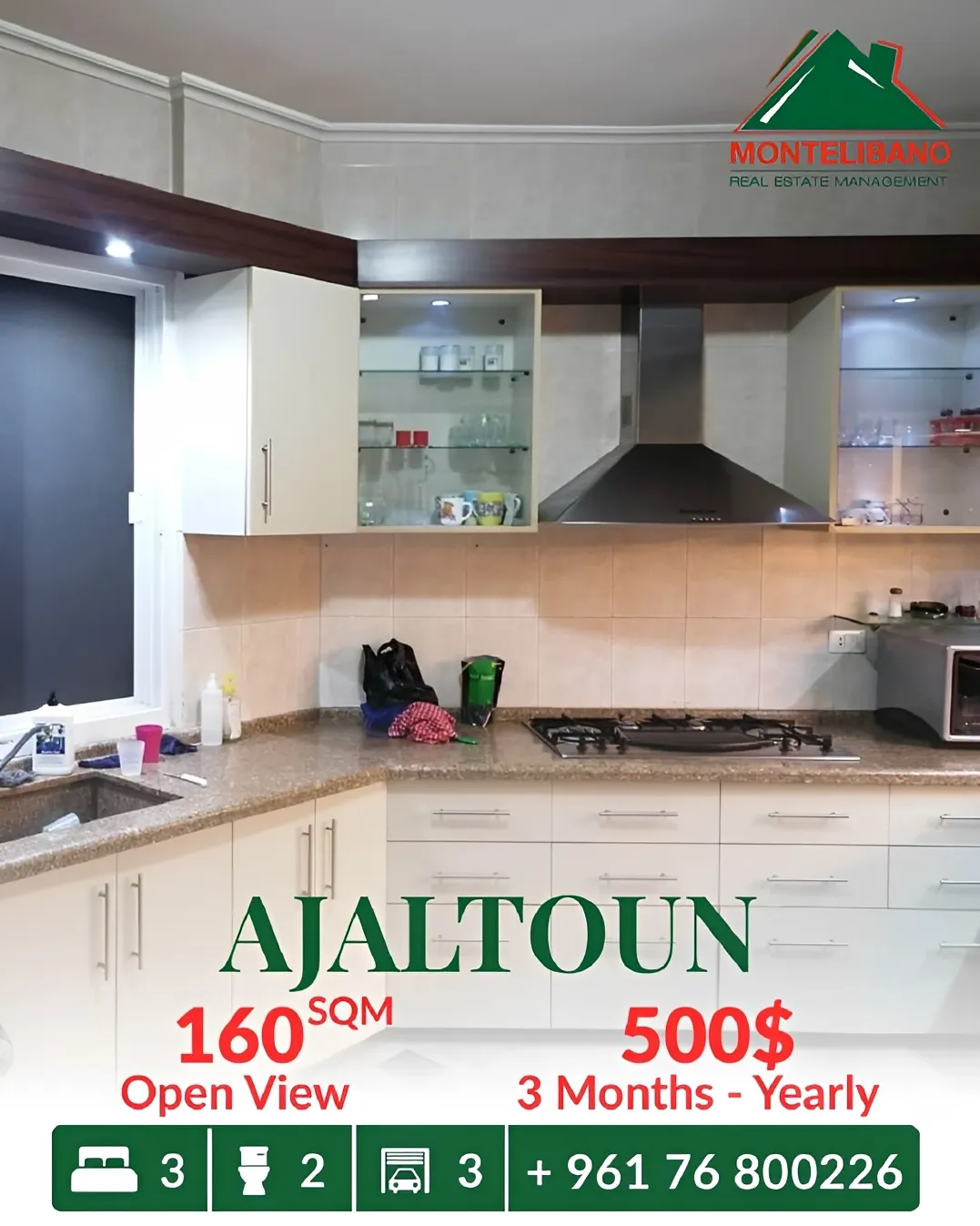 Apartment for rent in Ajaltoun