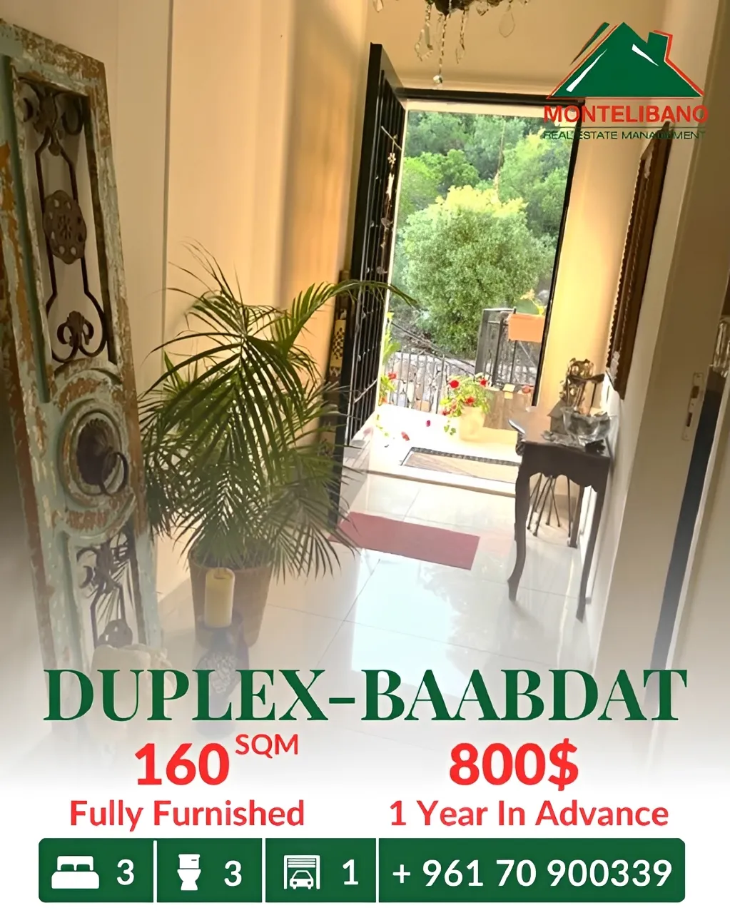Duplex for rent in Baabdat, Lebanon - 3 bed, 3 bath