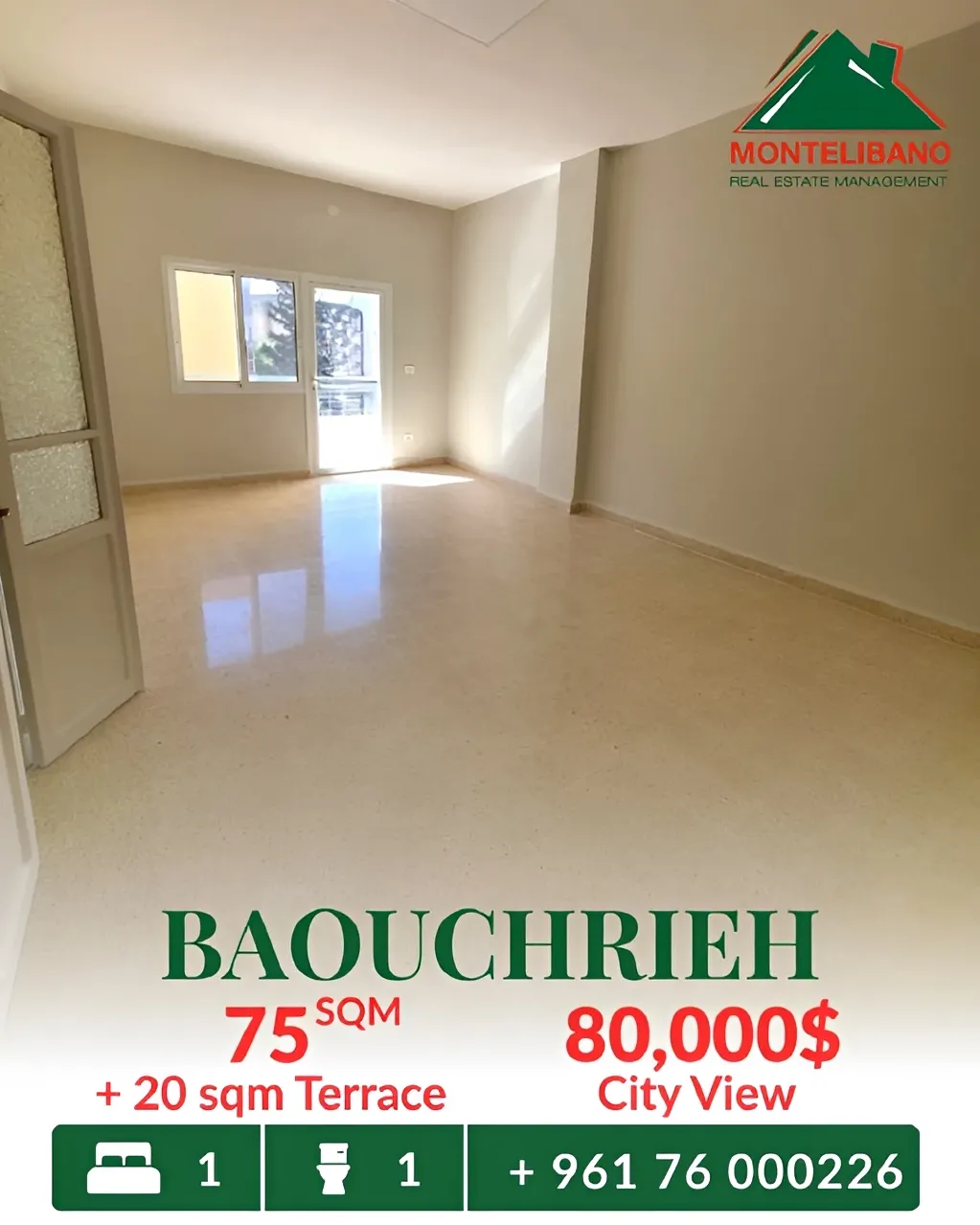 Apartment for sale in Baouchriyeh