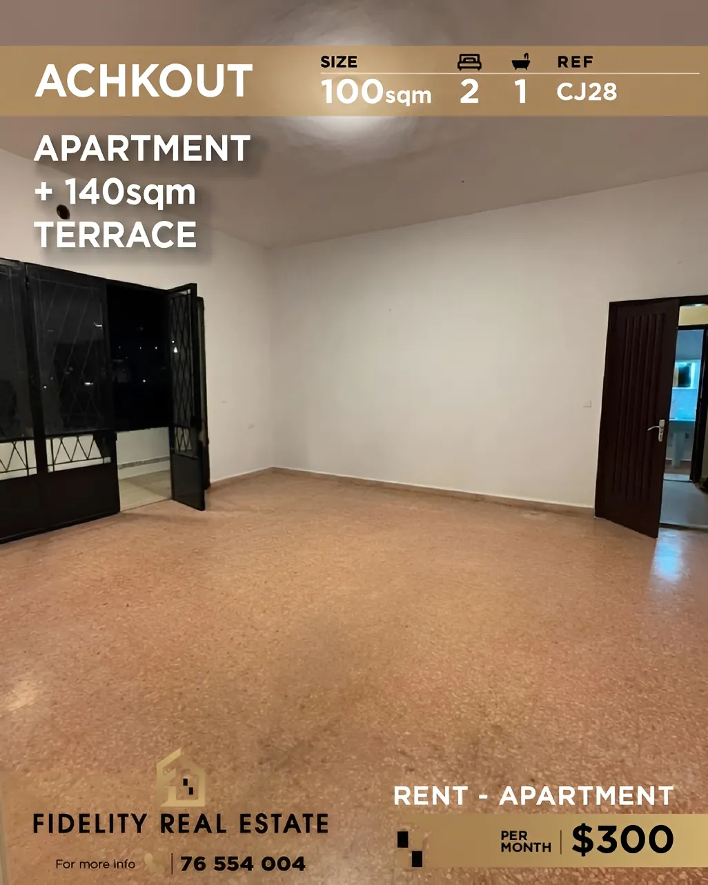 Apartment for rent in Ashqout, Lebanon - 2 bed, 1 bath