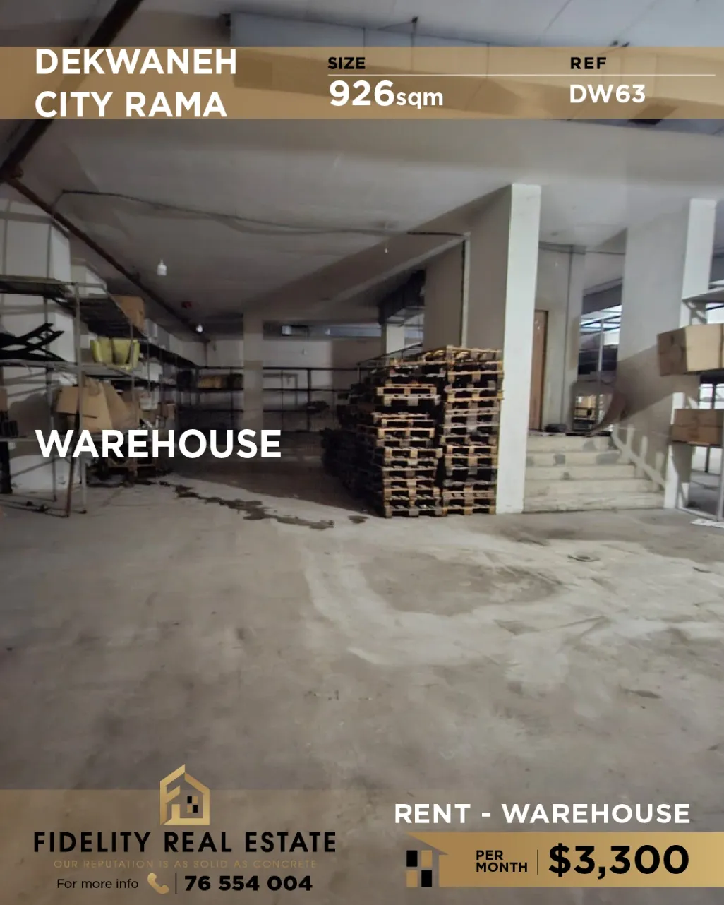 Warehouse for rent in Dekwaneh, Lebanon