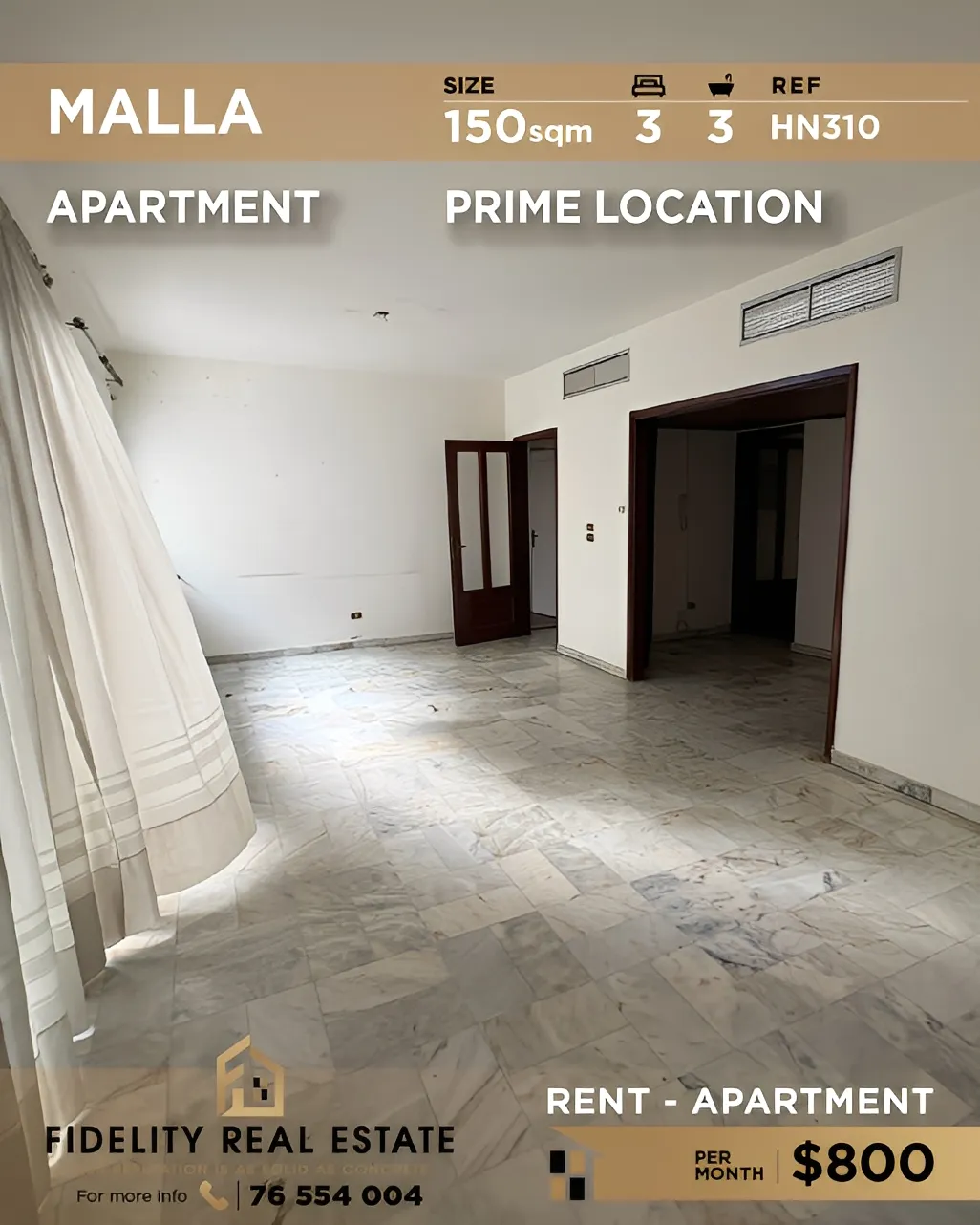 Apartment for Rent in El Malla, Beirut - 3 bed, 3 bath