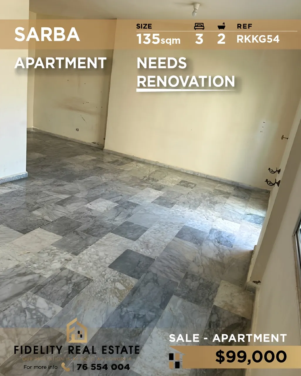 Apartment for sale in Sarba, Lebanon - 3 bed, 2 bath