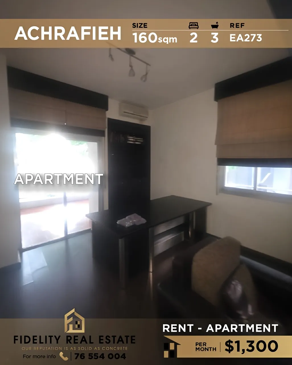 Apartment for rent in Achrafieh, Beirut, Lebanon - 2 bed, 3 bath