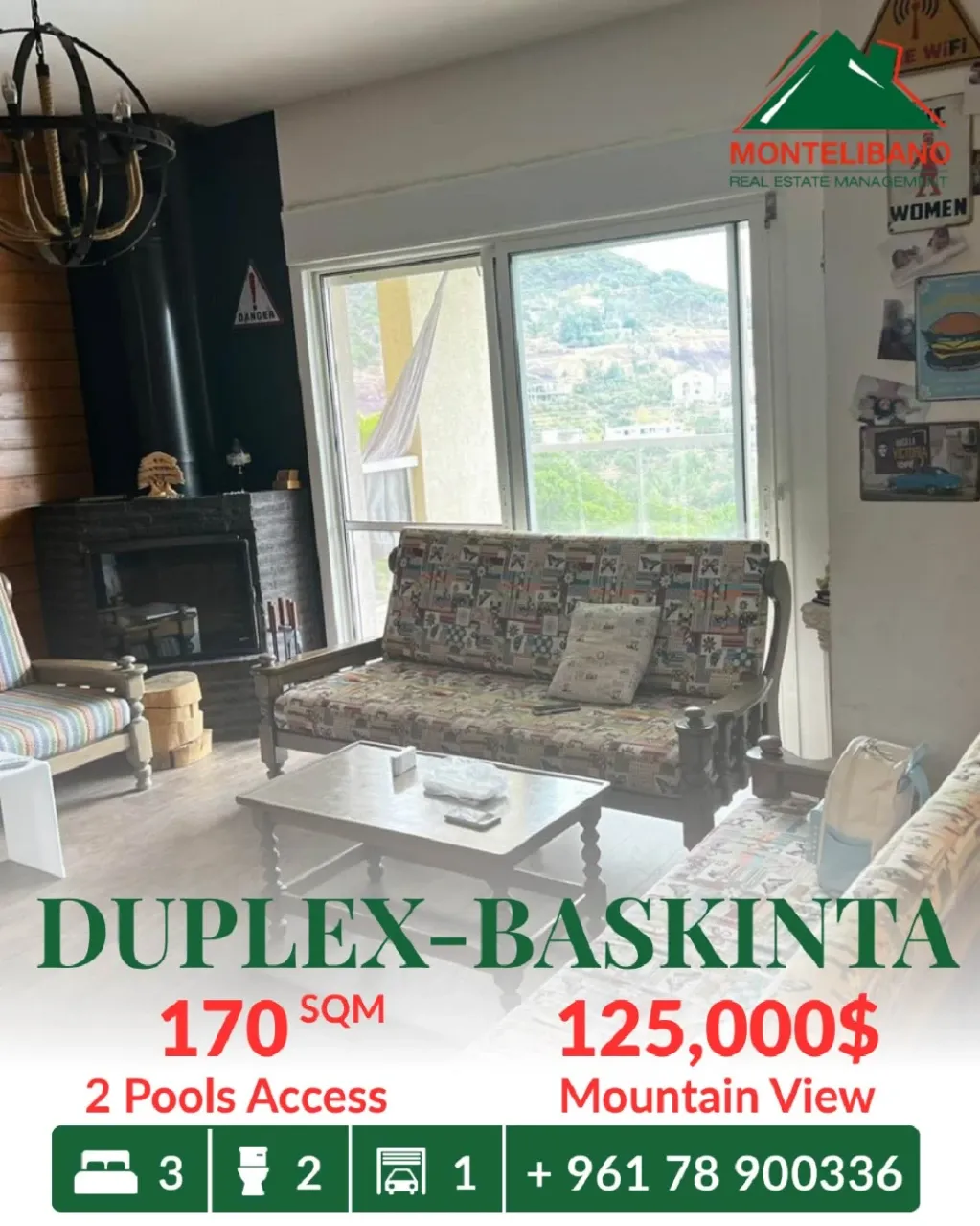 Duplex for sale in Baskinta, Lebanon