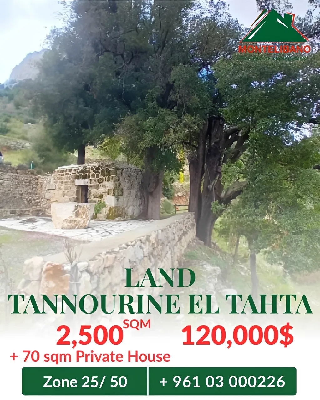 Residential Land for sale in Tannourine El Tahta, Lebanon