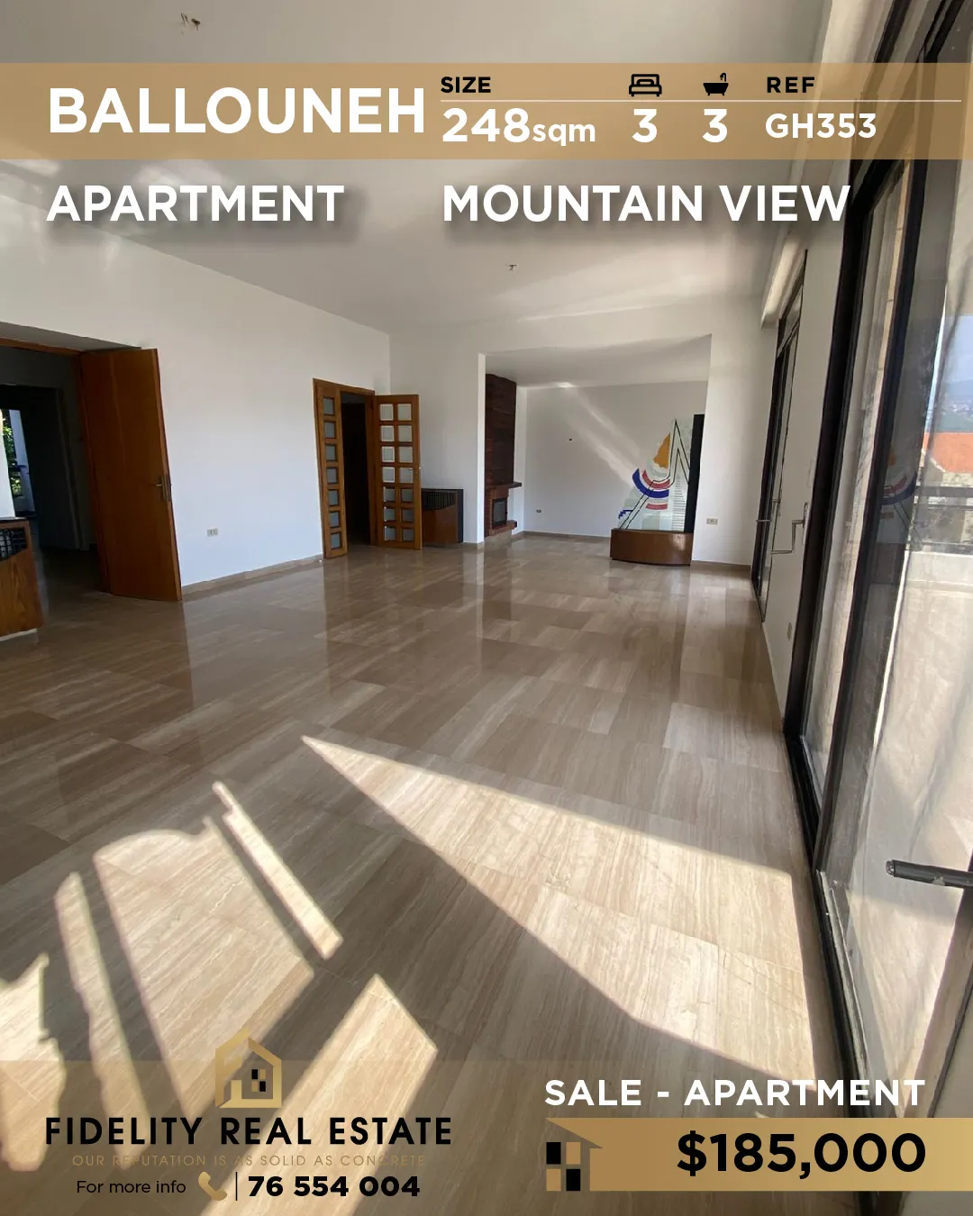Apartment for sale in Ballouneh, Lebanon