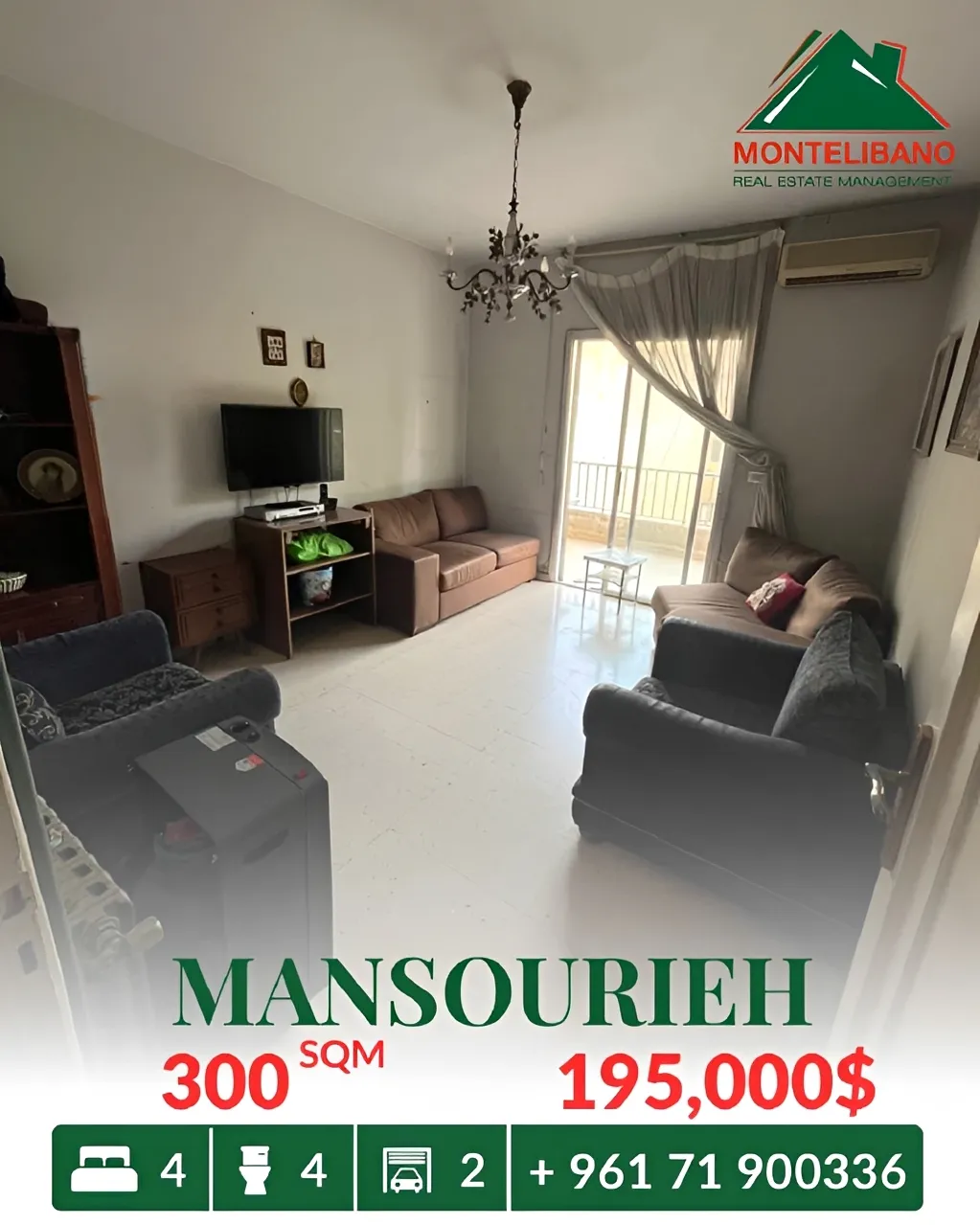 Apartment for sale in Mansourieh