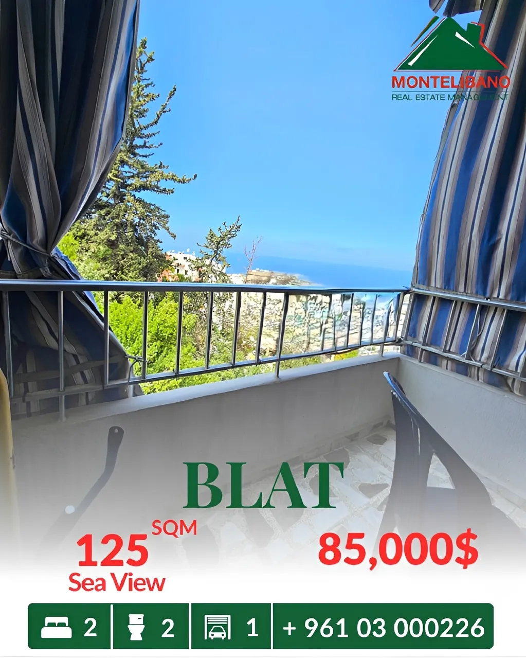 Apartment for sale in Blat, Lebanon