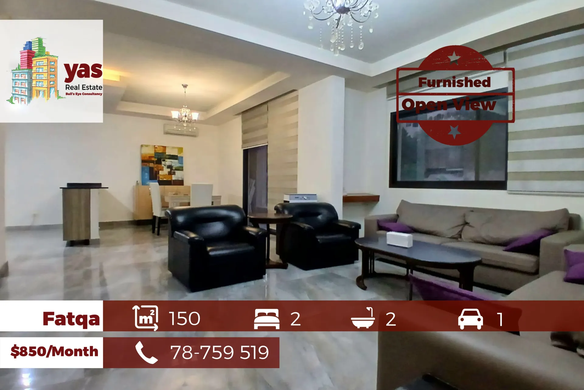 Apartment for Rent in Fatqa - 2 bed, 2 bath