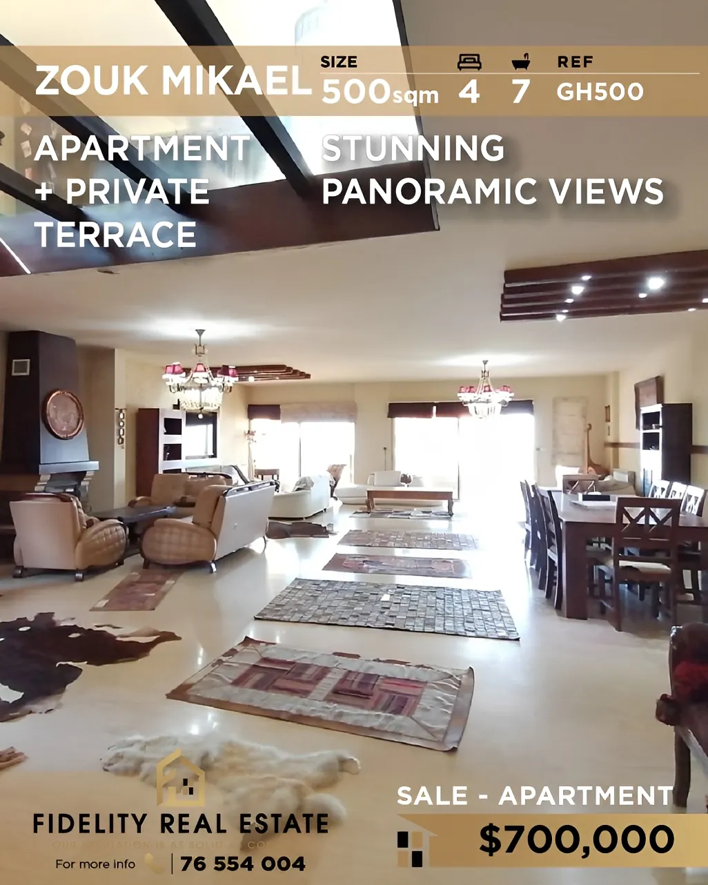 Apartment for sale in Zouk Mikael, Lebanon - 4 bed, 7 bath