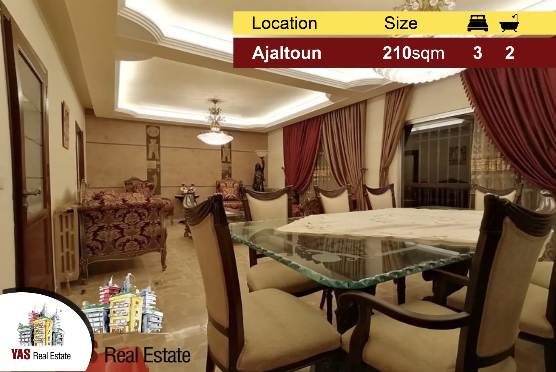 Apartment for Sale in Ajaltoun - 3 bed, 2 bath