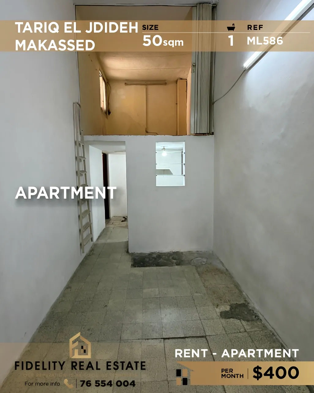Apartment for rent in Tariq El Jdideh, Beirut, Lebanon - 1 bed, 1 bath