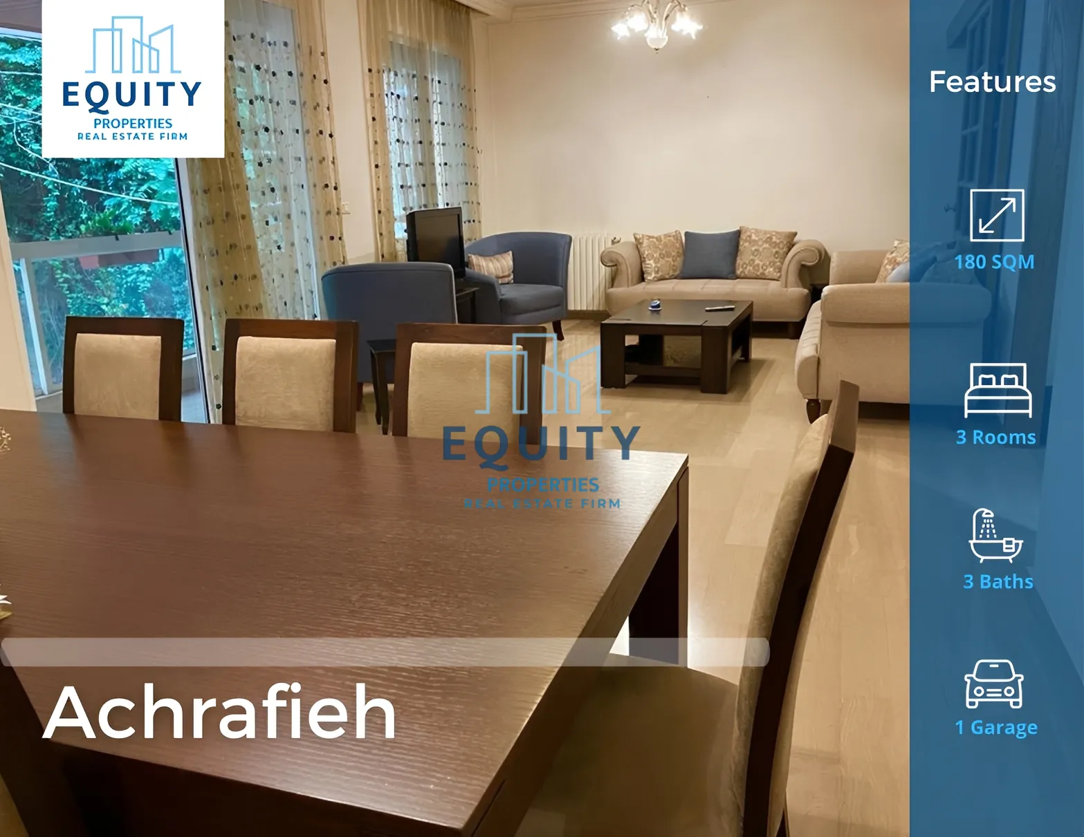 Apartment for sale in Achrafieh, Beirut, Lebanon - 3 bed, 3 bath