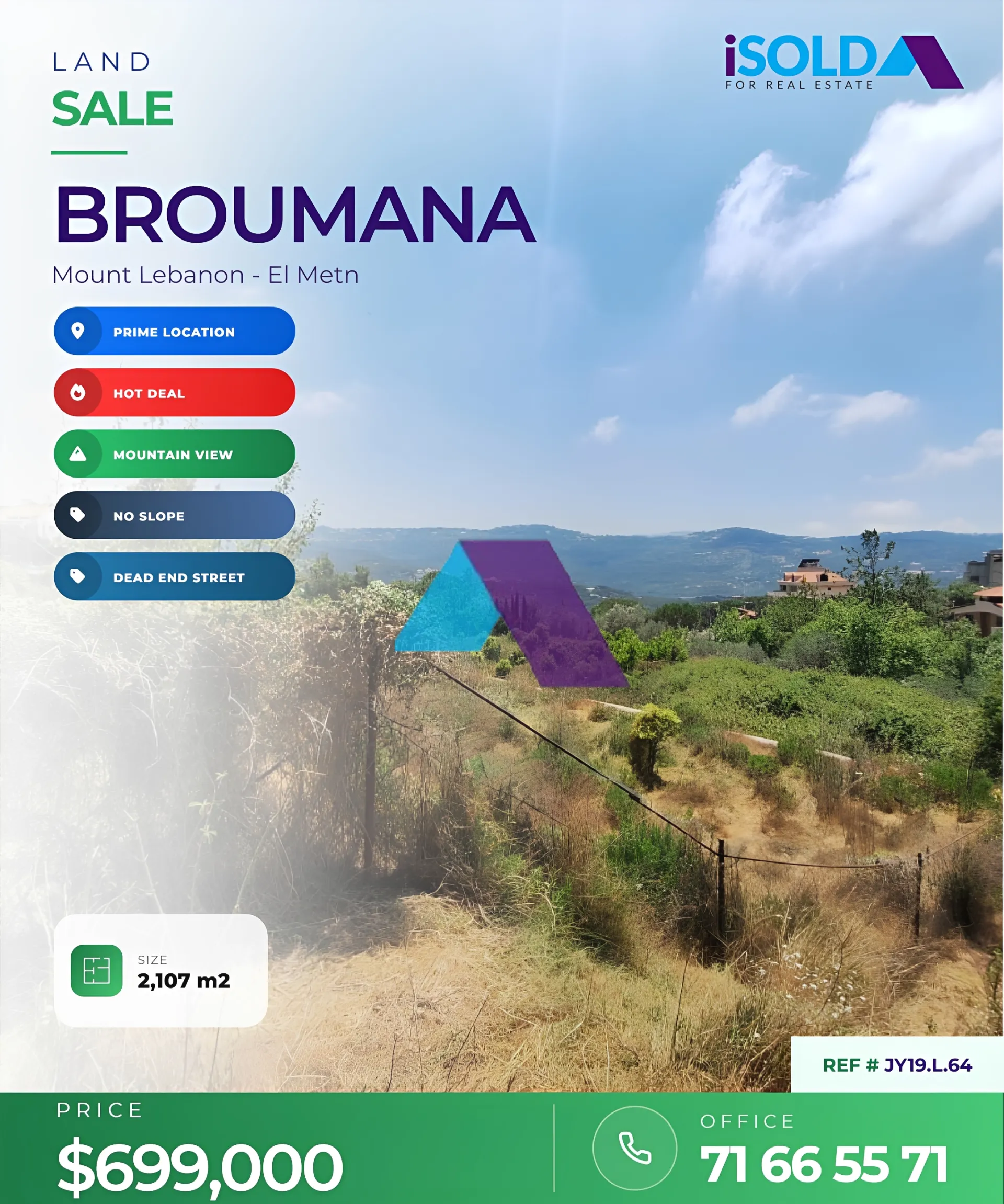 Land for Sale in Broummana