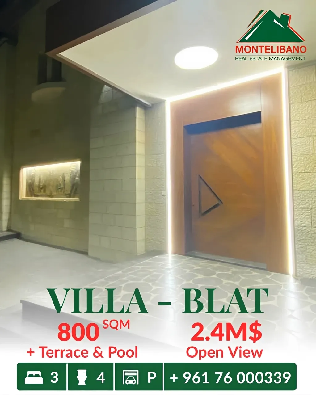 Villa for sale in Blat, Lebanon