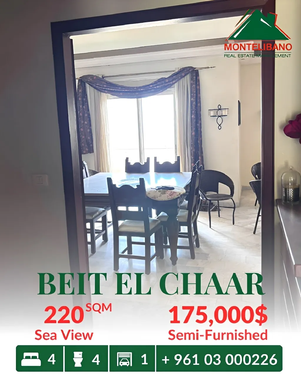 Apartment for sale in Beit El Chaar, Lebanon