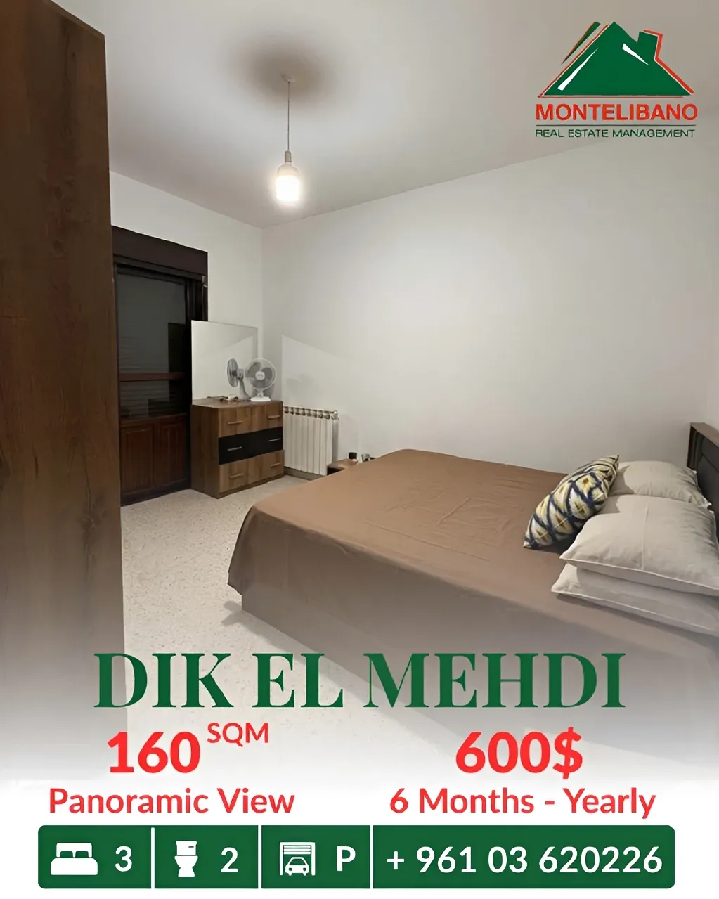Apartment for rent in Dik El Mehdi, Lebanon