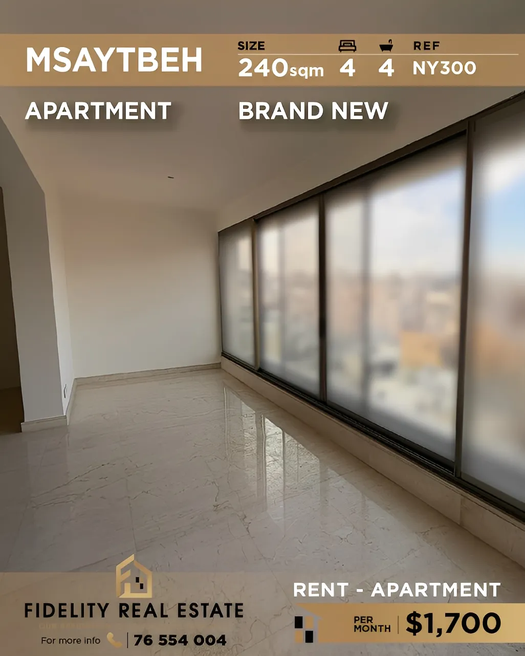 Apartment for rent in Msaytbeh, Beirut, Lebanon - 4 bed, 4 bath
