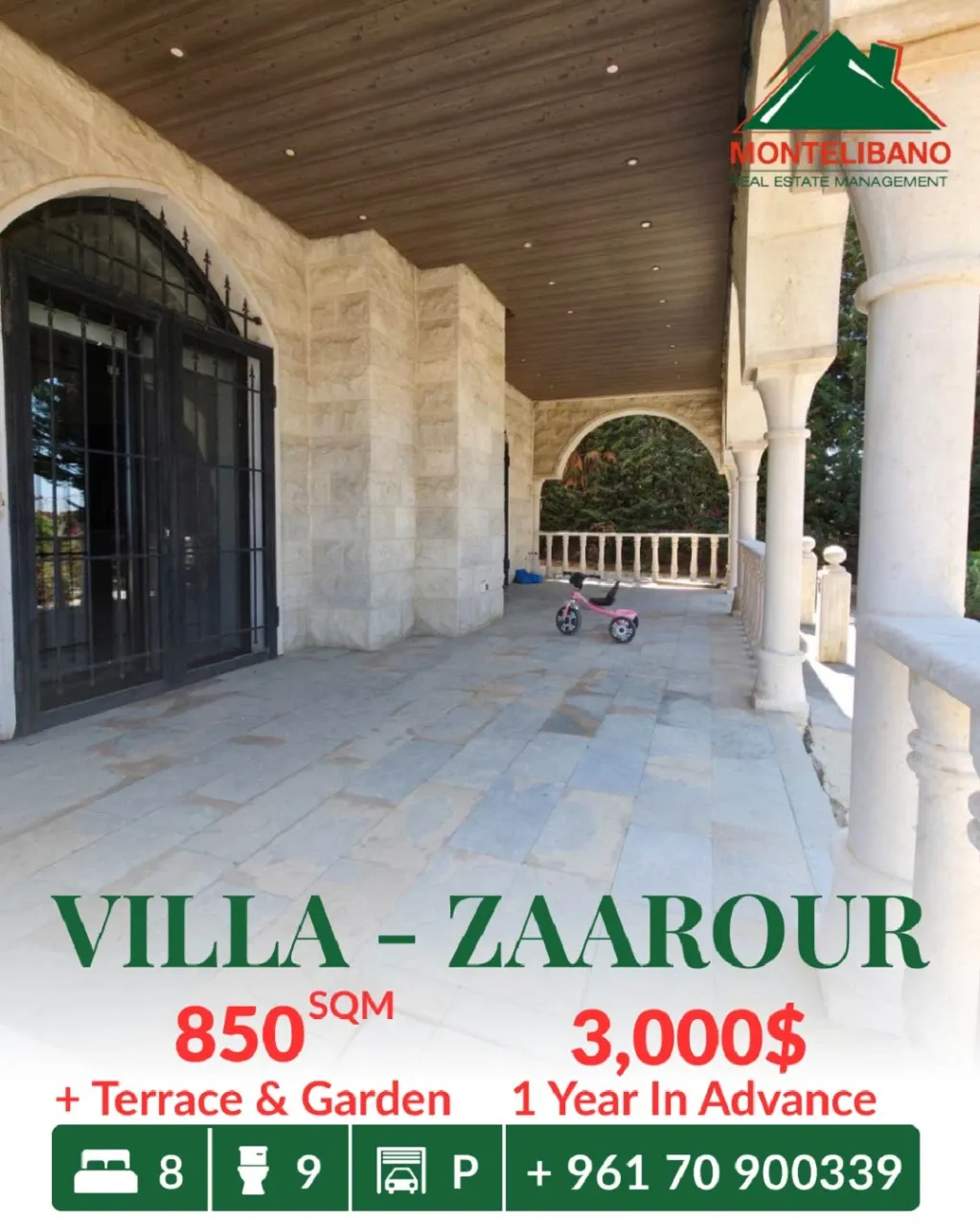 Villa for rent in Zaarour, Lebanon, Lebanon - 8 bed, 9 bath