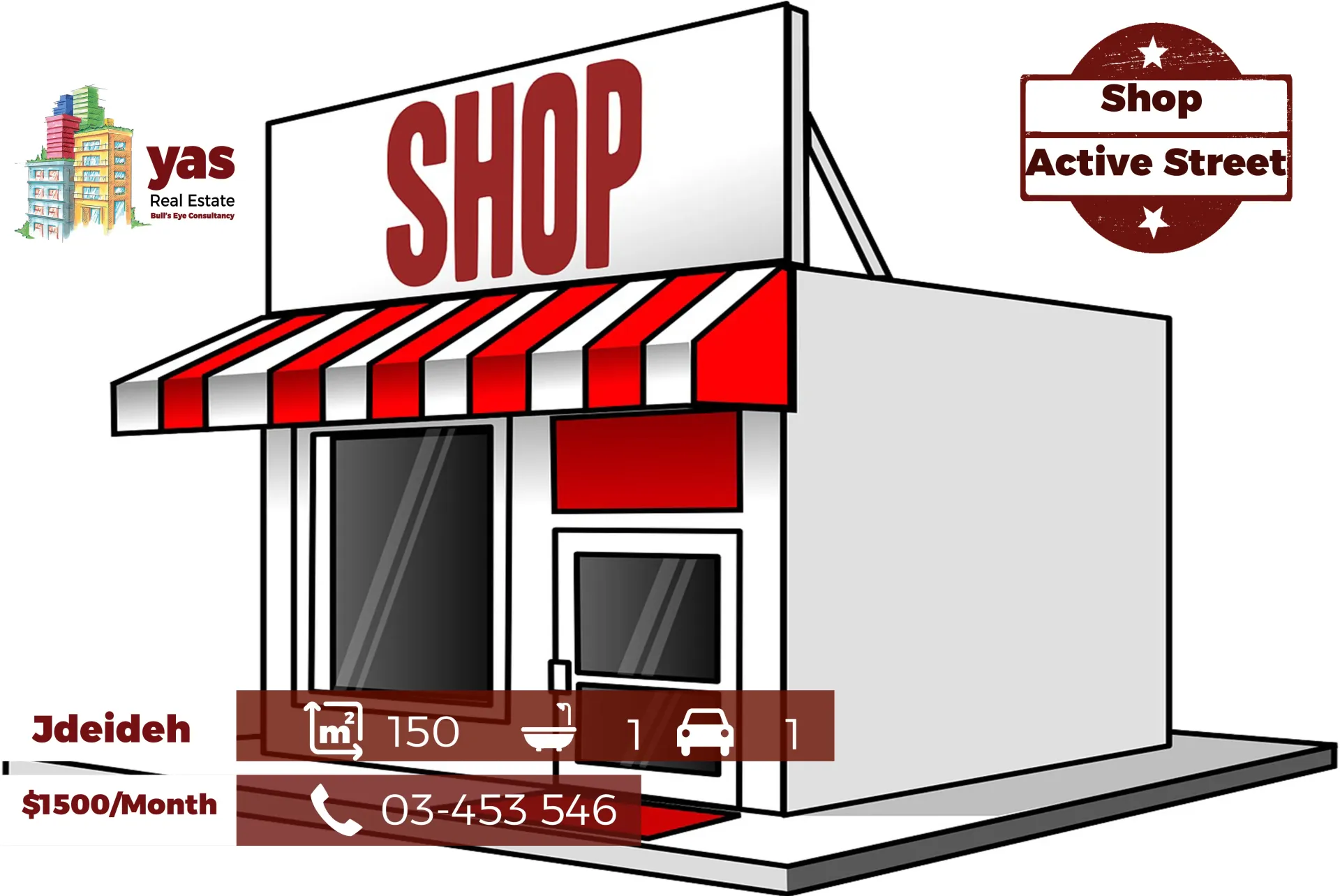 Shop for rent in Jdeideh