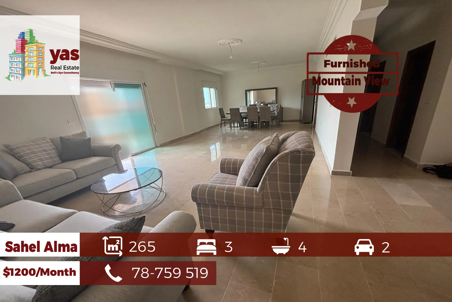 Apartment for Rent in Sahel Alma - 3 bed, 4 bath