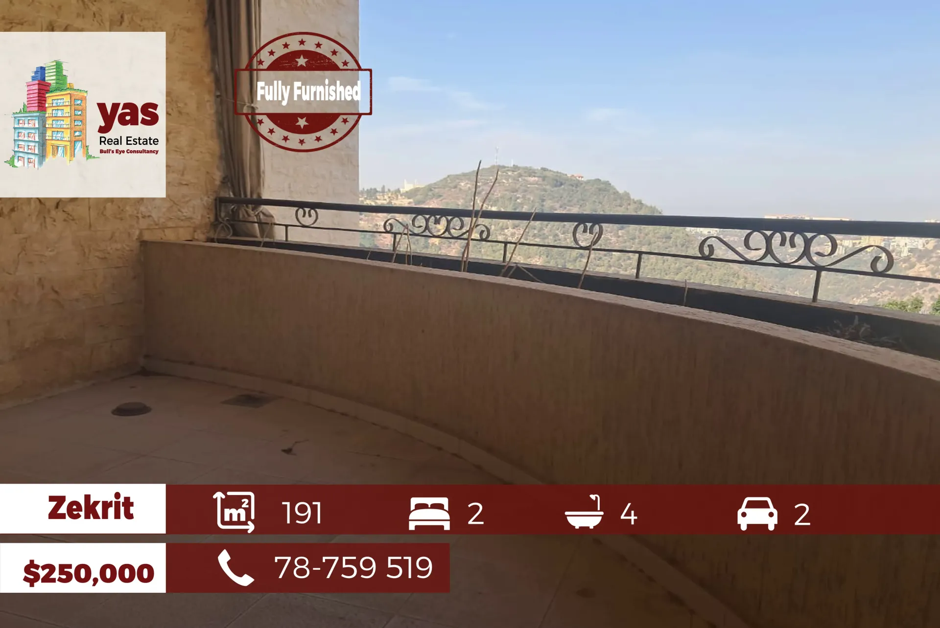 Apartment for Sale in Zakrit - 2 bed, 4 bath