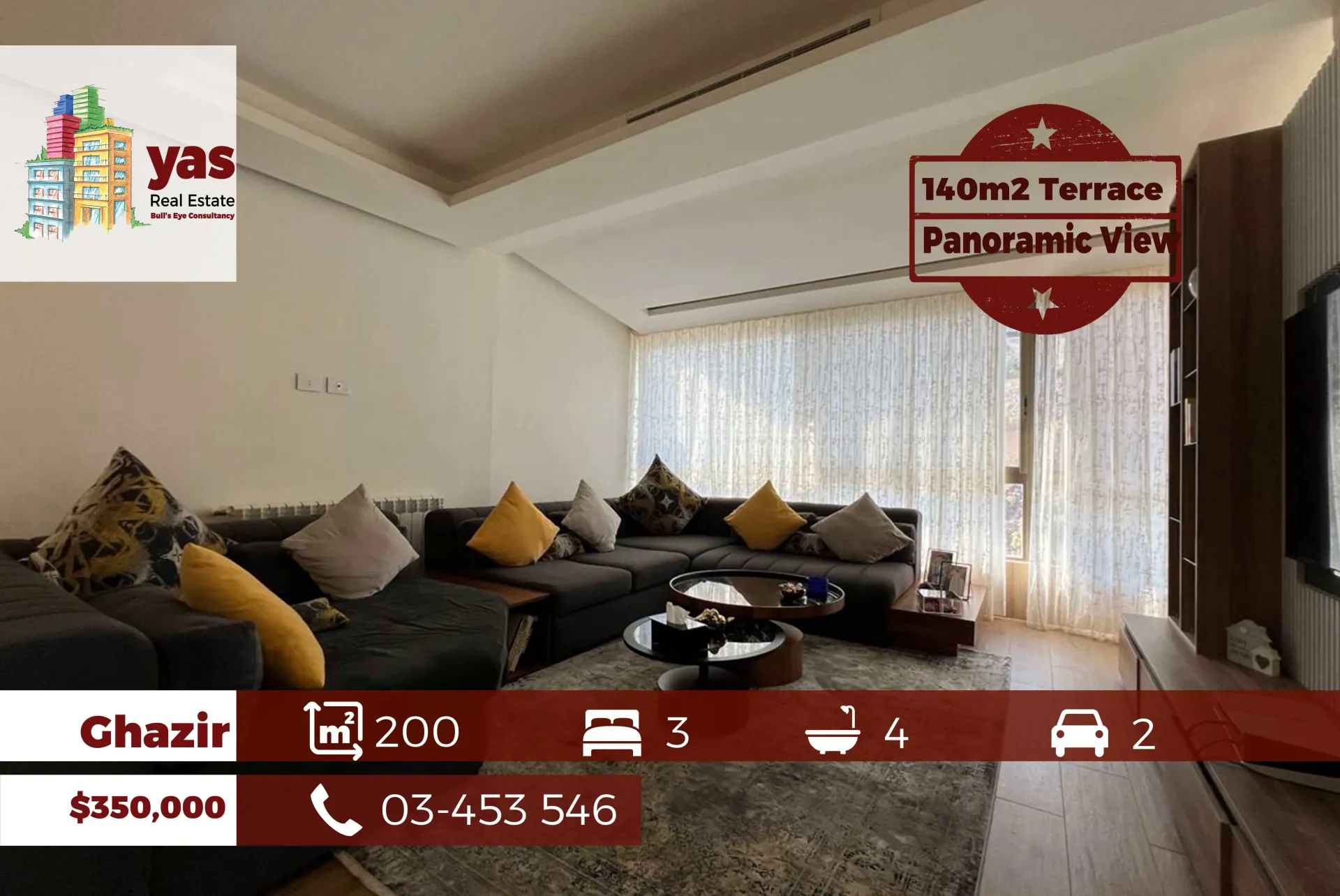 Apartment for Sale in Ghazir - 3 bed, 4 bath