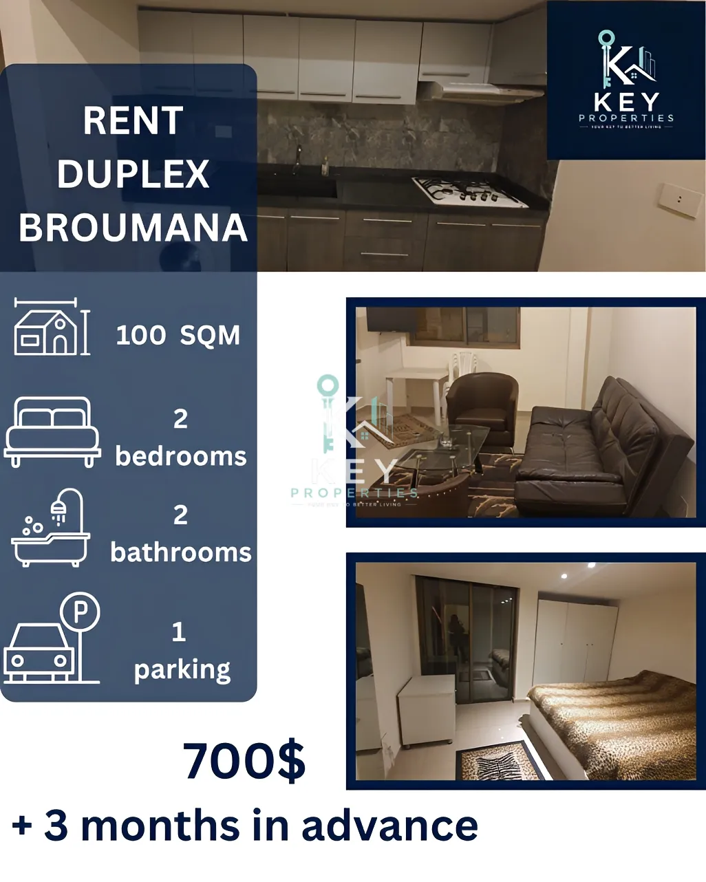Duplex for rent in Broummana, Lebanon