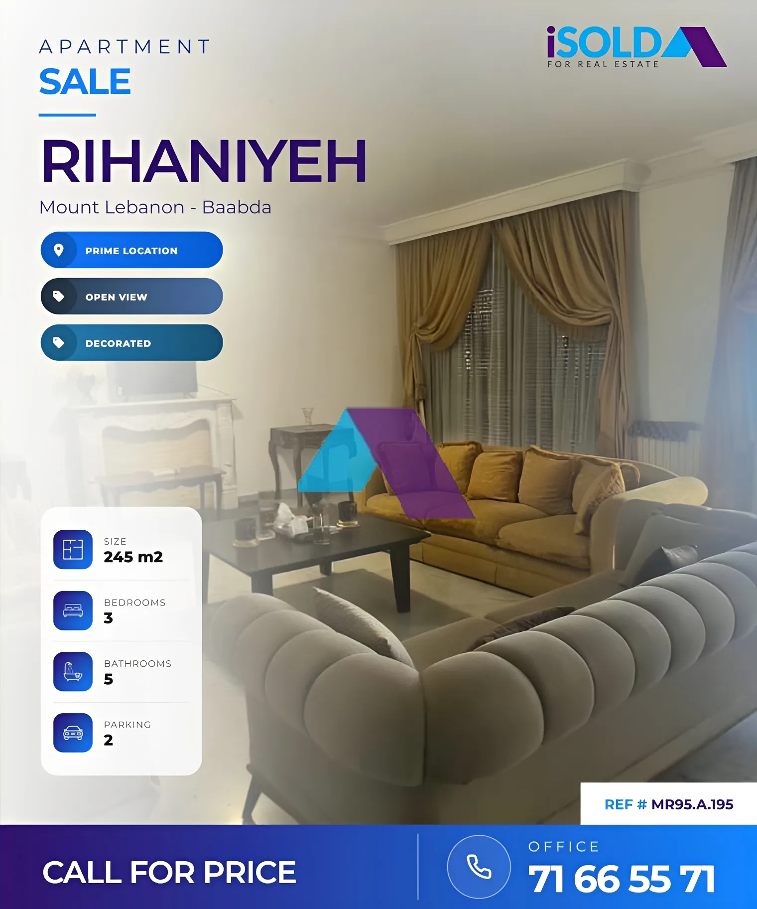 Apartment for sale in Rihaniyeh