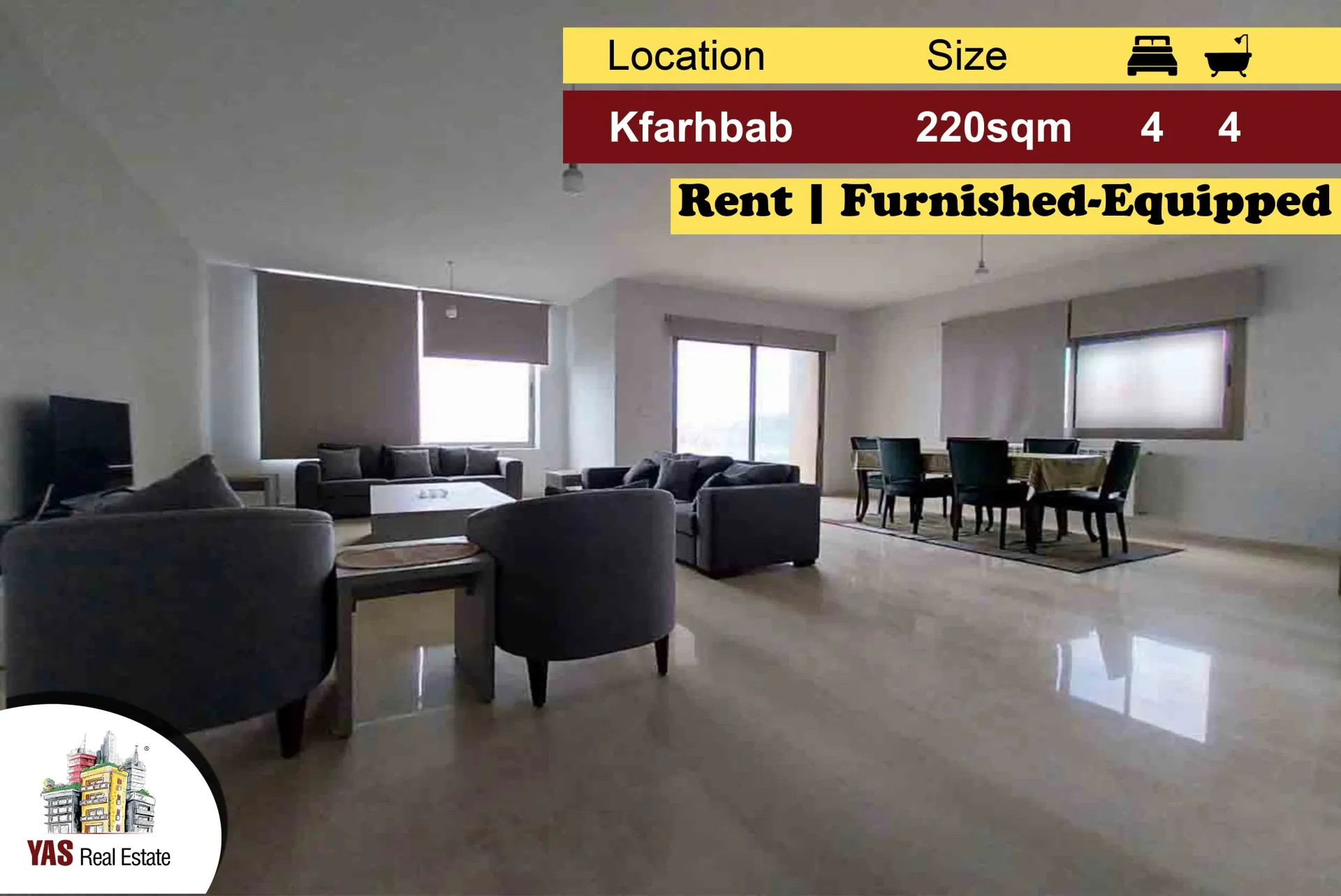 Apartment for Rent in Kfar Hbab - 4 bed, 4 bath