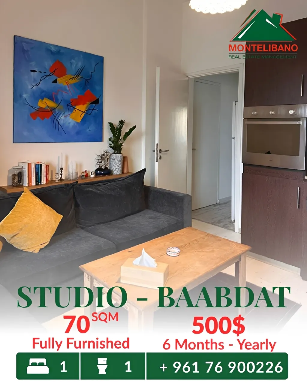 Studio for rent in Baabdat
