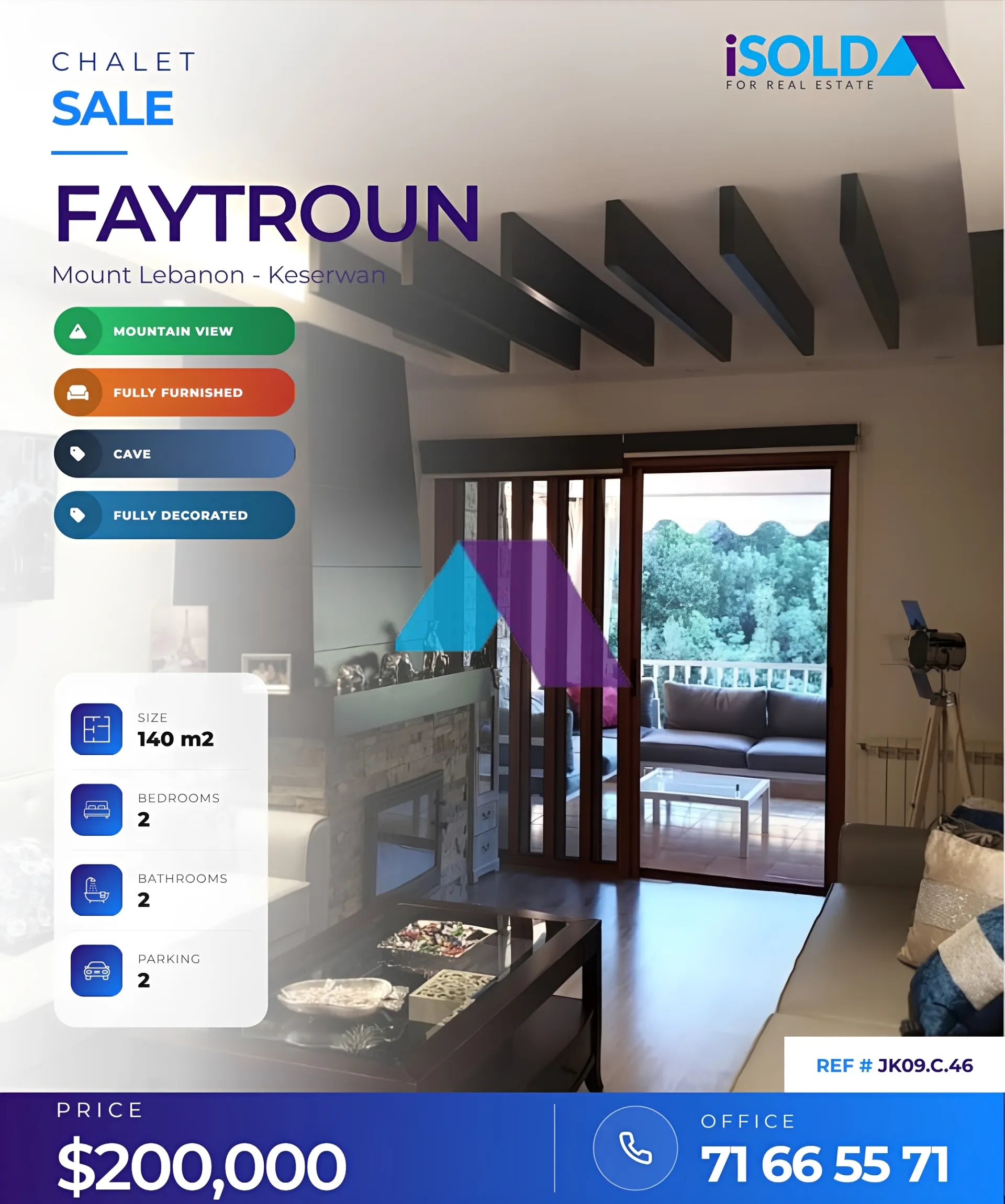 Chalet for sale in Faitroun, Lebanon - 2 bed, 2 bath