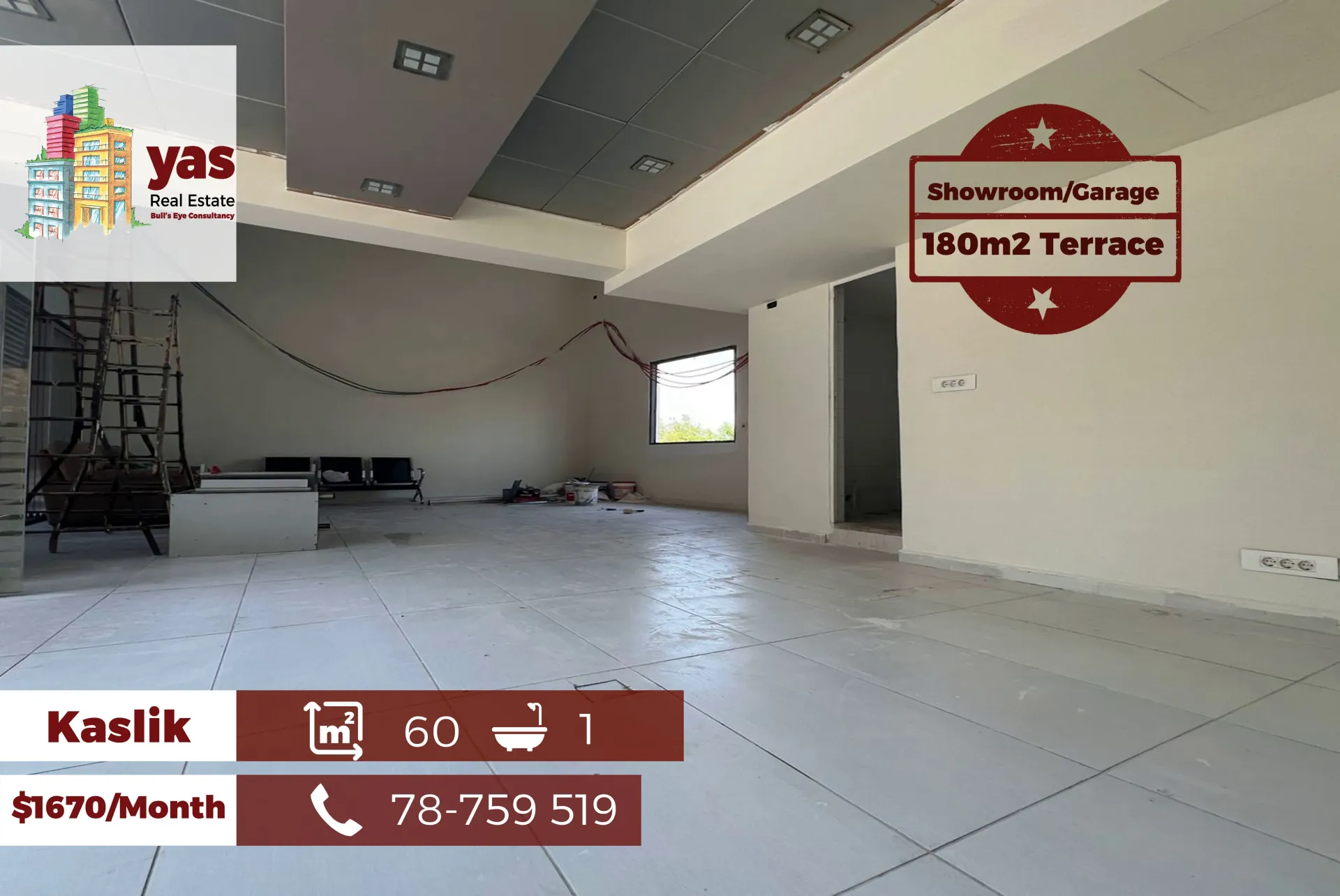 Showroom for rent in Kaslik